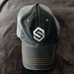 Scentlok Washed Logo Velcro Closure Hat Gray/Orange